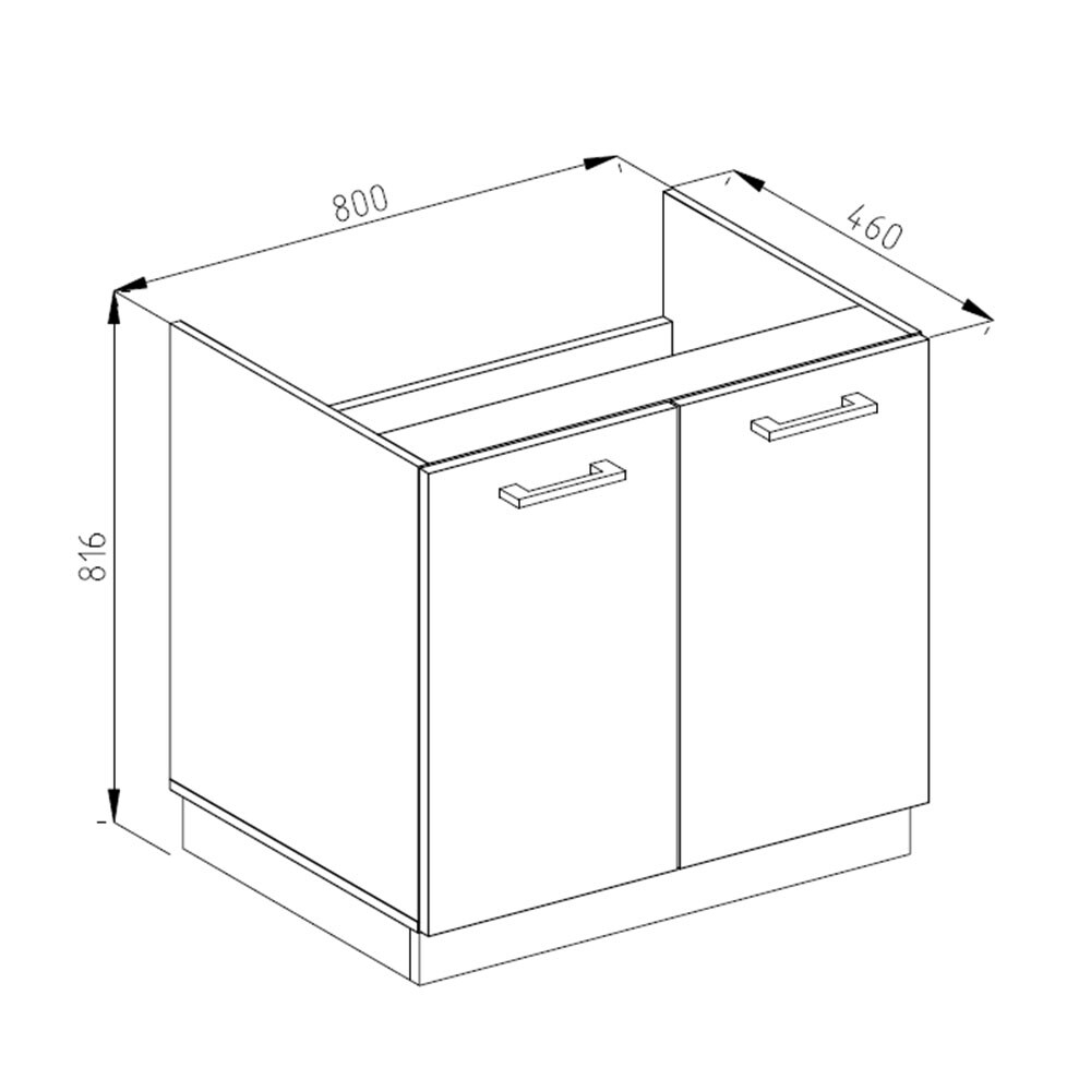 Vicco Spülenunterschrank Küchenschrank Küchenzeile R-Line 80 cm Goldkraft Weiß