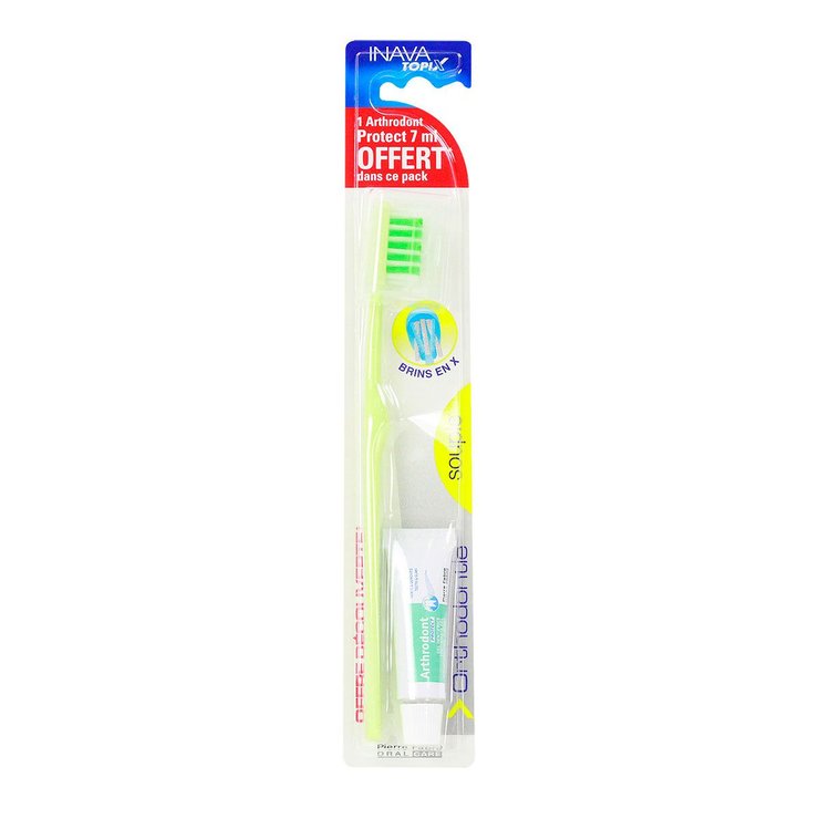 Brosse à dents orthodontie + Arthrodont Protect 7ml offert Souple