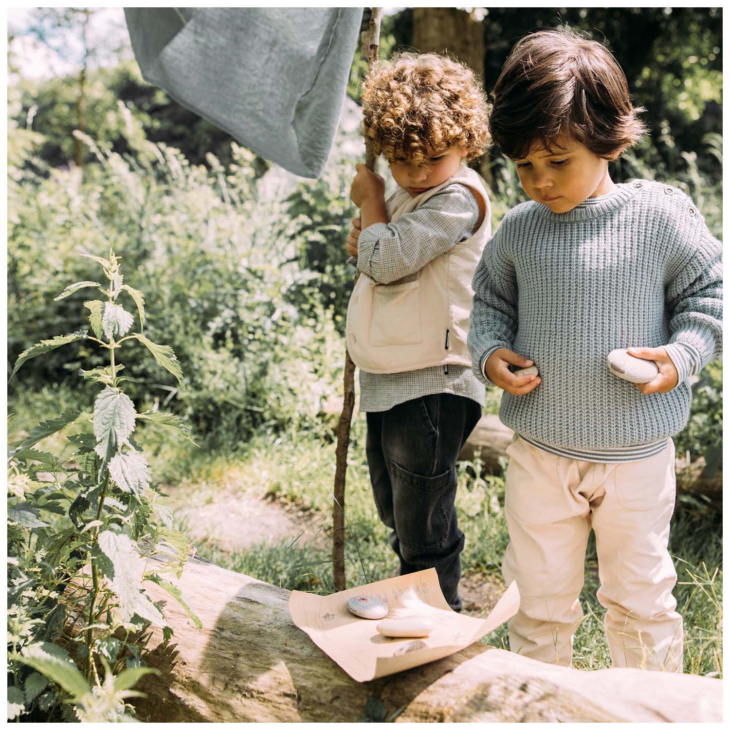 Sweet Petit peuter gilet Bruno mouwloos effen beige