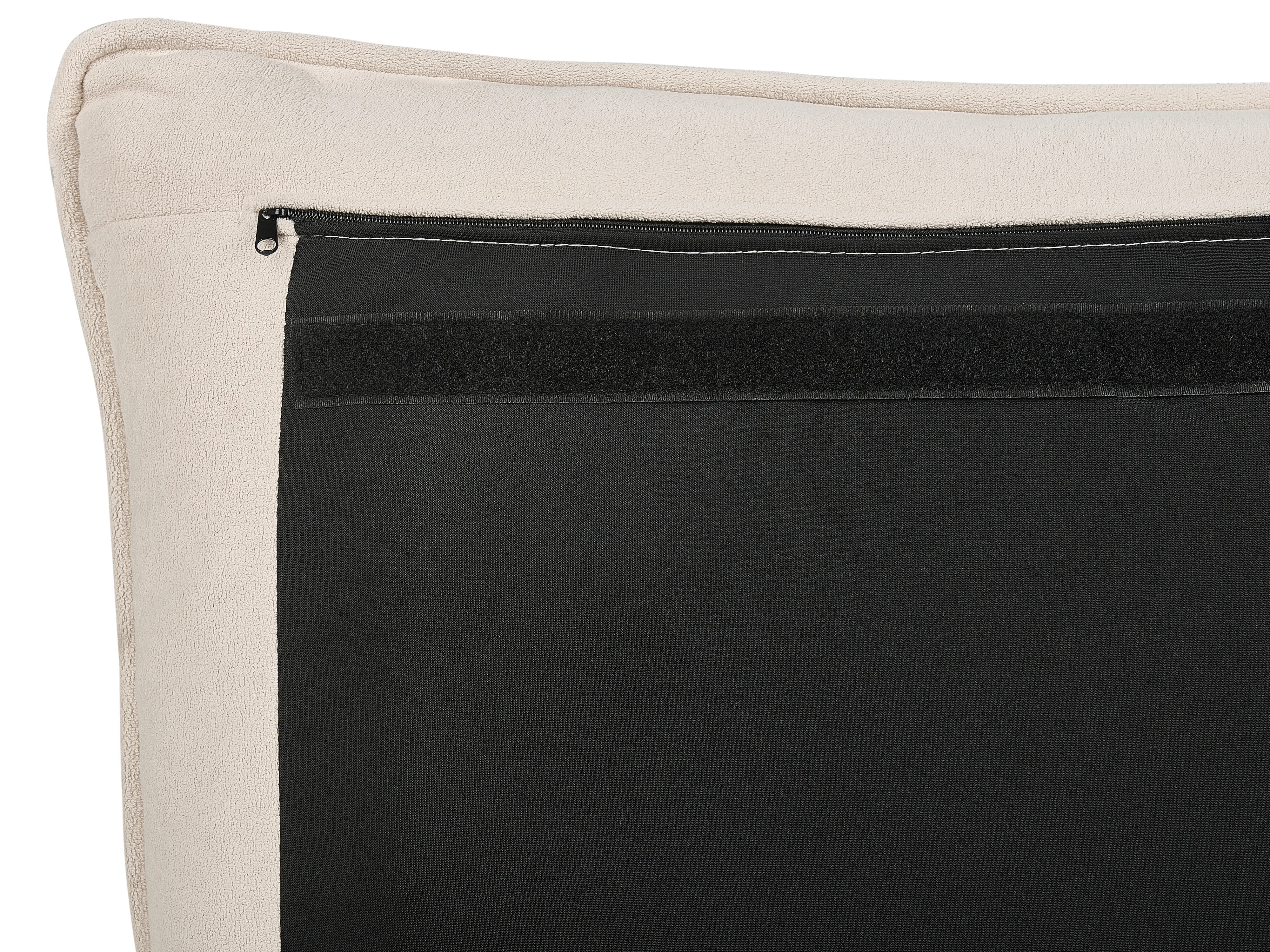 Bed met opbergruimte Stof BAJONNA 180 x 200 cm Lichtbeige