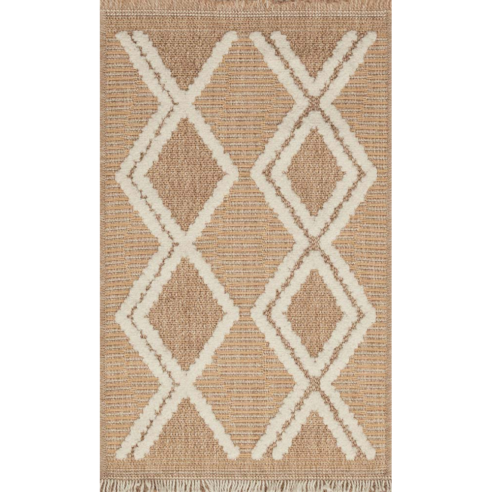 Tapis intérieur extérieur aspect jute jaune tulum 9048 170 x 120 cm