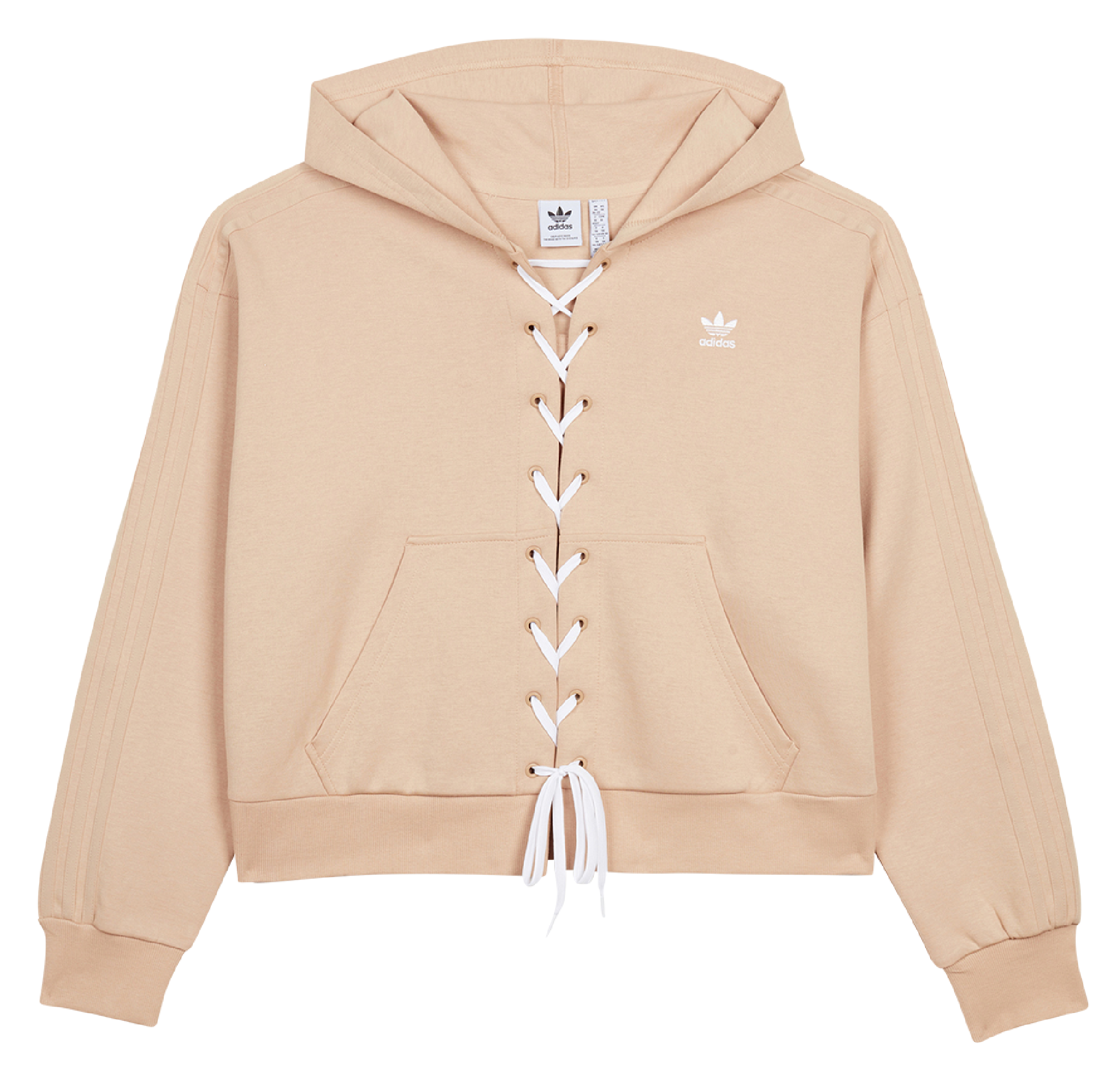 Sweat col rond à capuche en coton | Beige