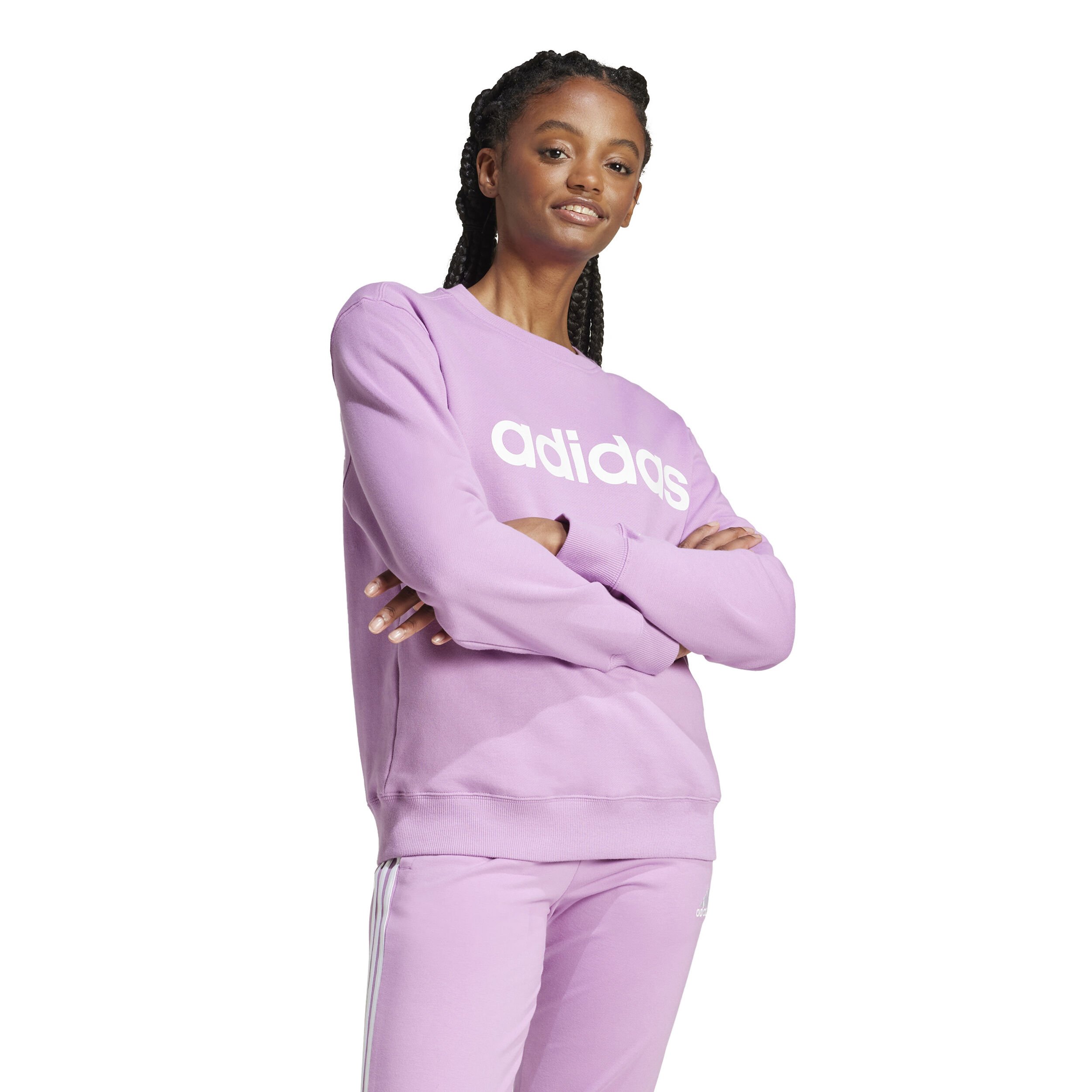 adidas Linear French Terry Sweat-shirt Femmes - Rosé