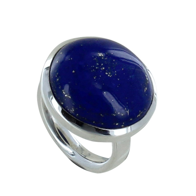 Bague Argent Gros Rond de Lapis Lazuli