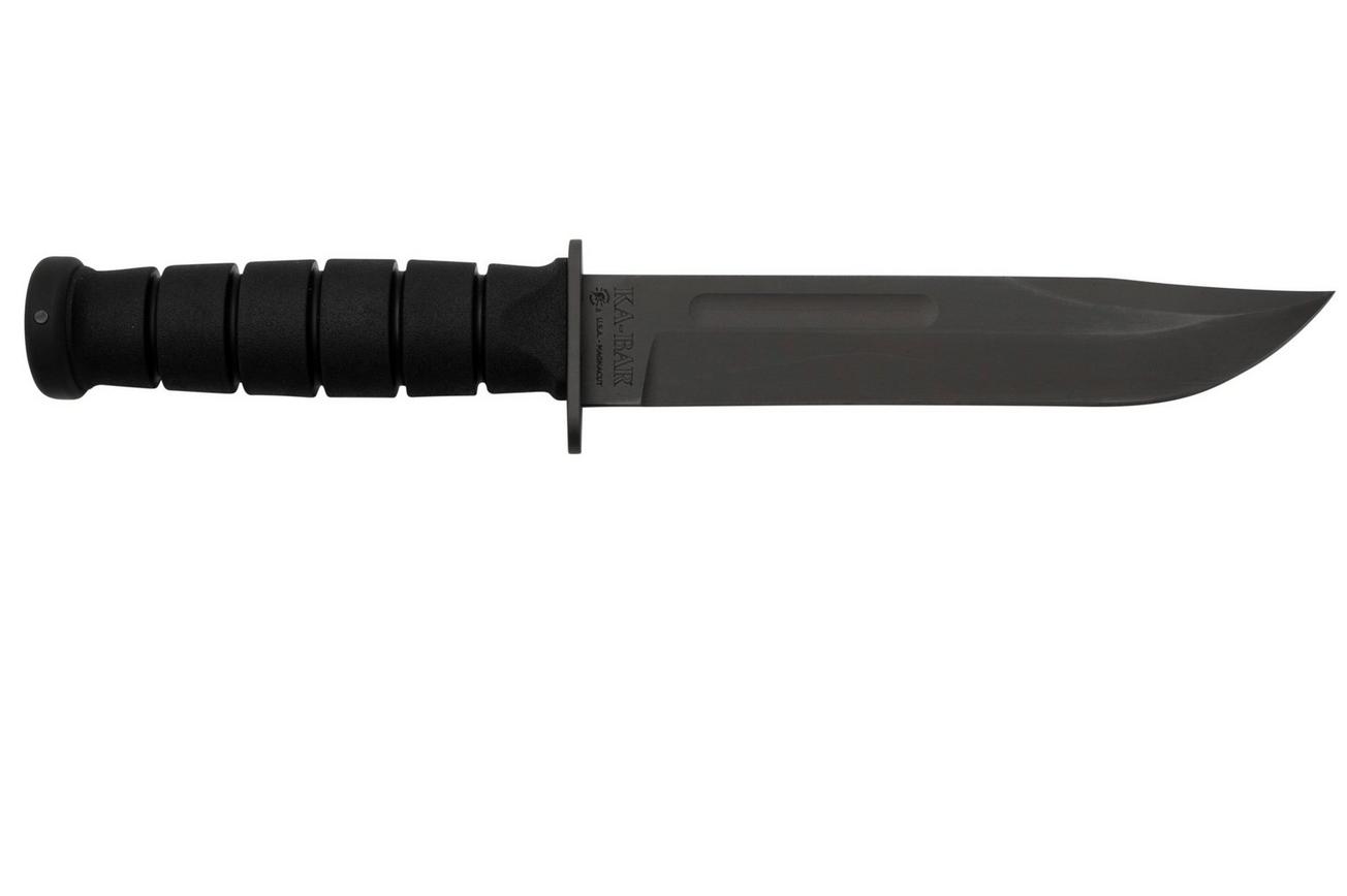 Spartan KA-BAR SB54 CPM MagnaCut, Black, Black Leather Sheath, vaststaand mes
