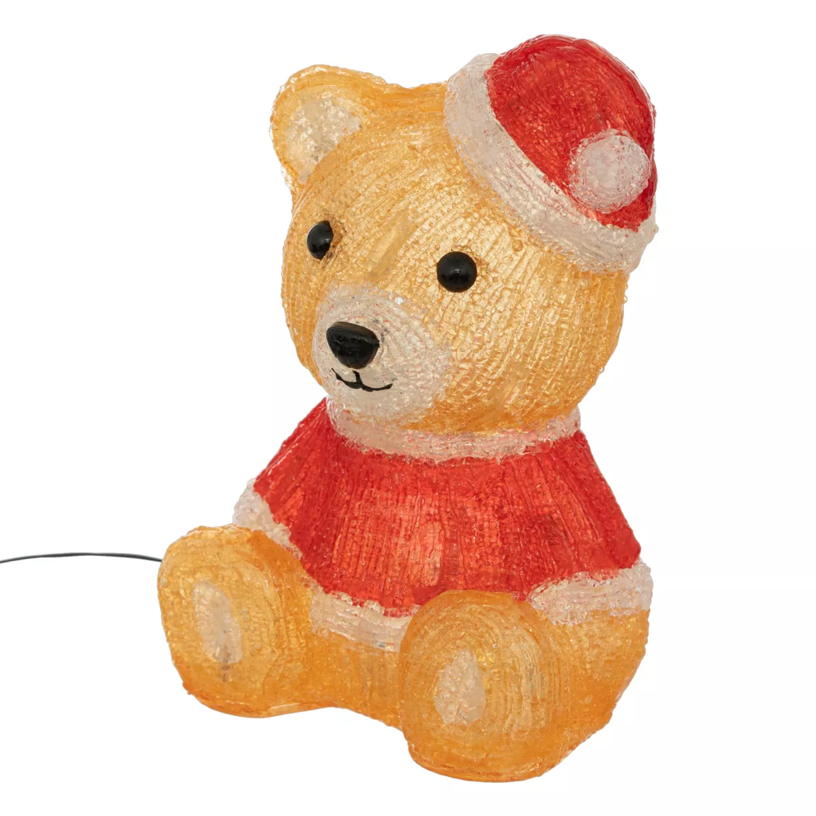 Ourson lumineux à piles 28 LED (H24 cm) Maël Blanc froid