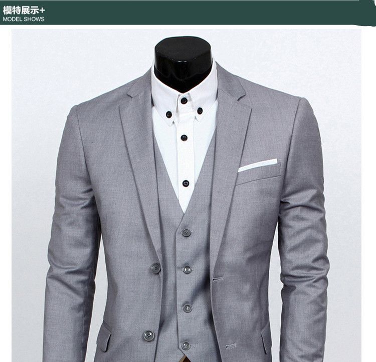 Aozora - Set: Enkelrijs blazer + vest + pantalon