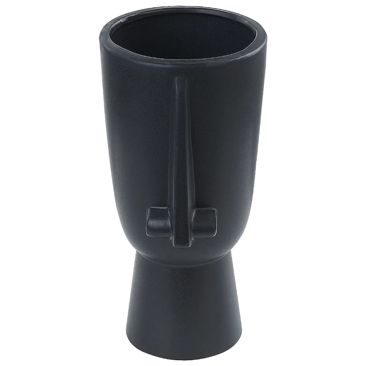 Beliani Artemis - Vase à fleurs en céramique 22 cm - Noir