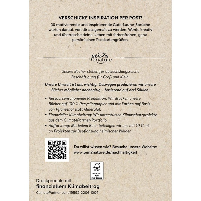 Ausmal-Postkarten - Schöne Sprüche - 20 Karten