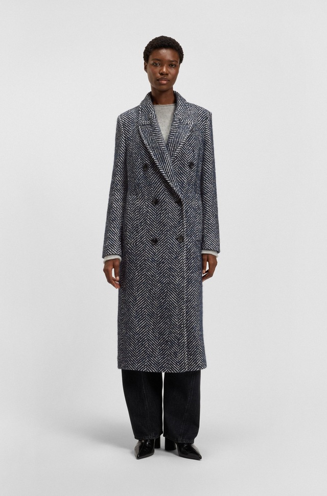 BOSS ORANGE Langmantel »Covalli Premium Damenmode«, mit zweireihiger Knopfleiste, Regular Fit
