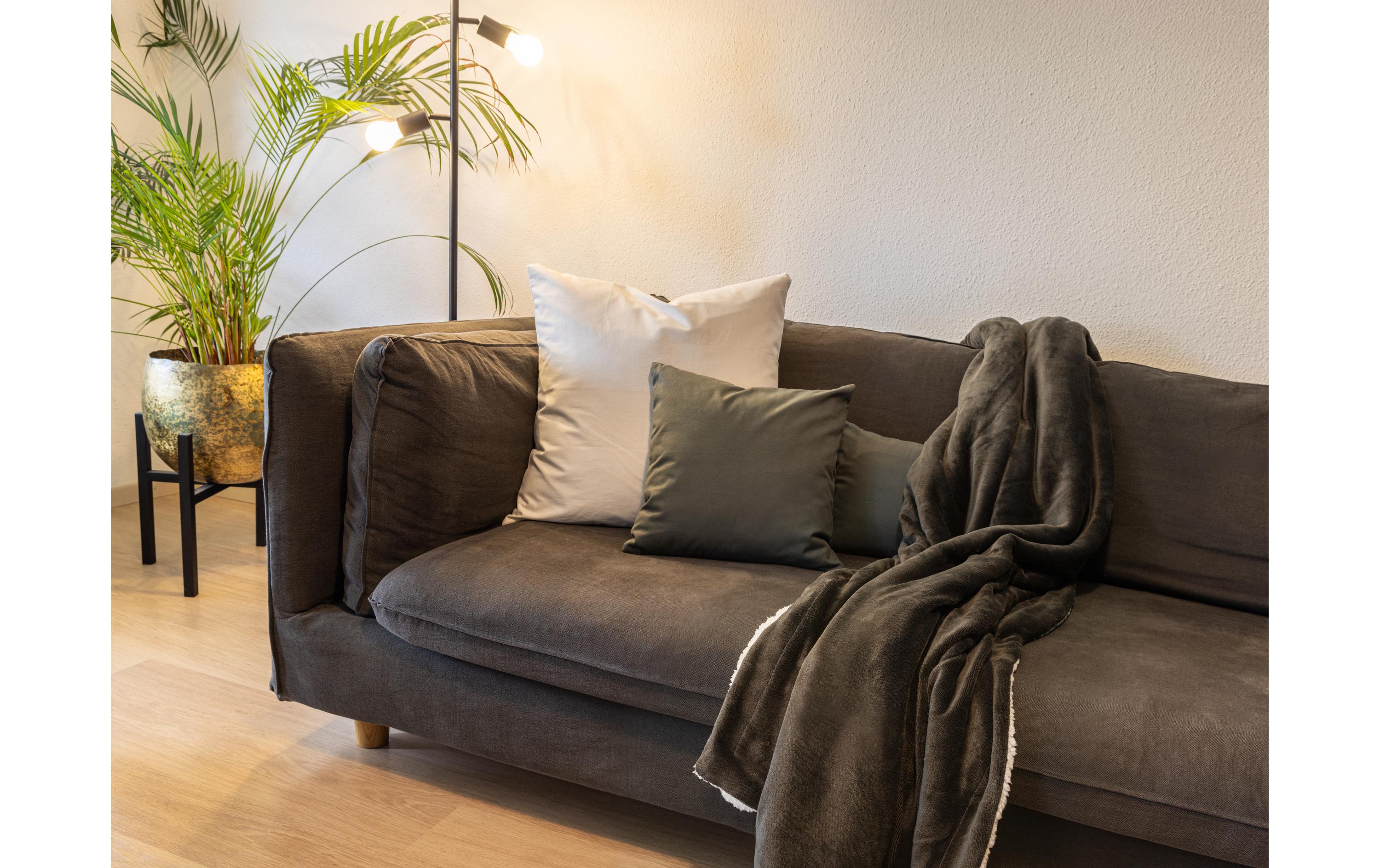 Decke Fleece Sherpa 150 x 200 cm, Anthrazit-WeissFlauschige Fleecedecke