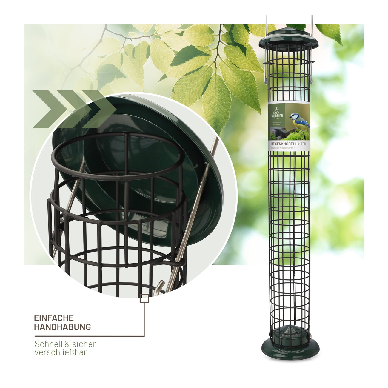 wildtier liebe Meisenknödelhalter 52cm, Grün