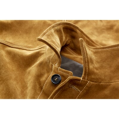 Herren-Wildlederjacke, Goldbraun
