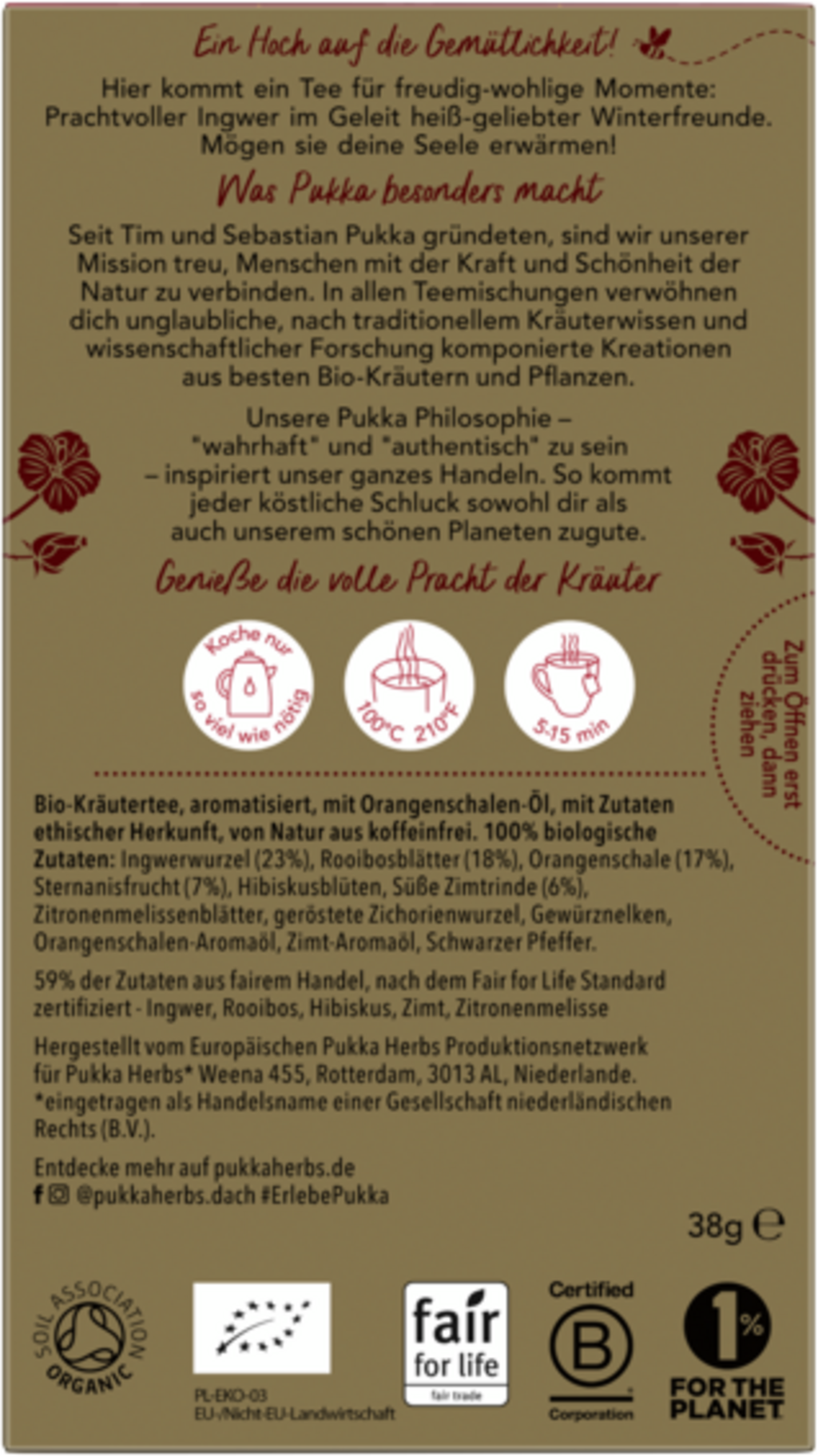PUKKA  Winterfreude Bio-Kräutertee, 20 Teebeutel (30 g)