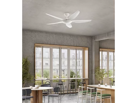Ventilateur de Plafond avec Lumière Perenz 7200 B Blanc d. 142 cm, 5 Pales, 5 Vitesses, Moteur DC 50W, Silencieux