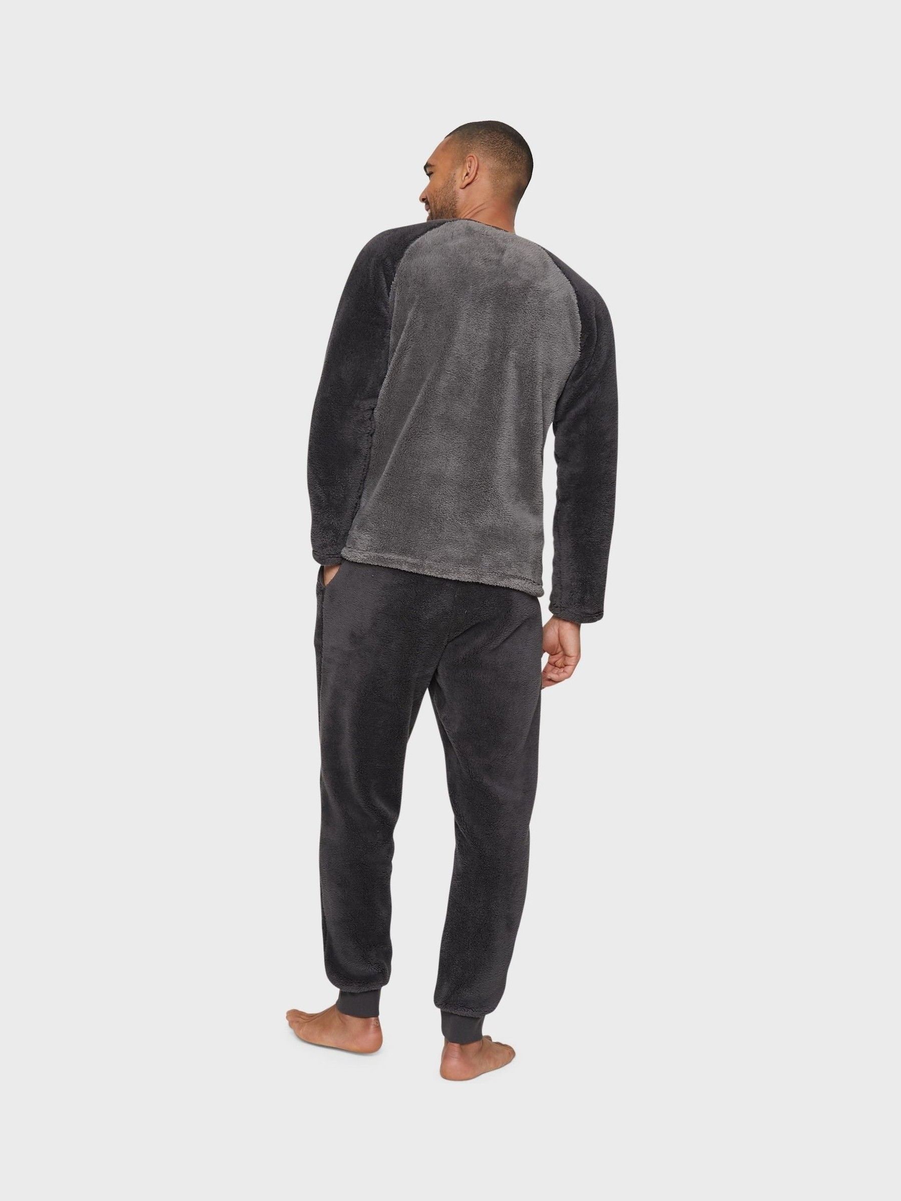 Antraciet - Threadbare Borg pyjamaset