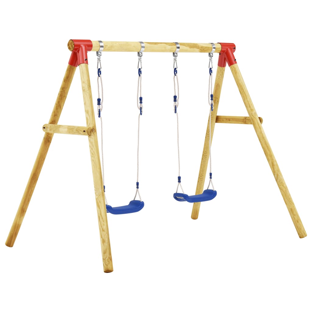 Conjunto de balanço de madeira de pinho VidaXL