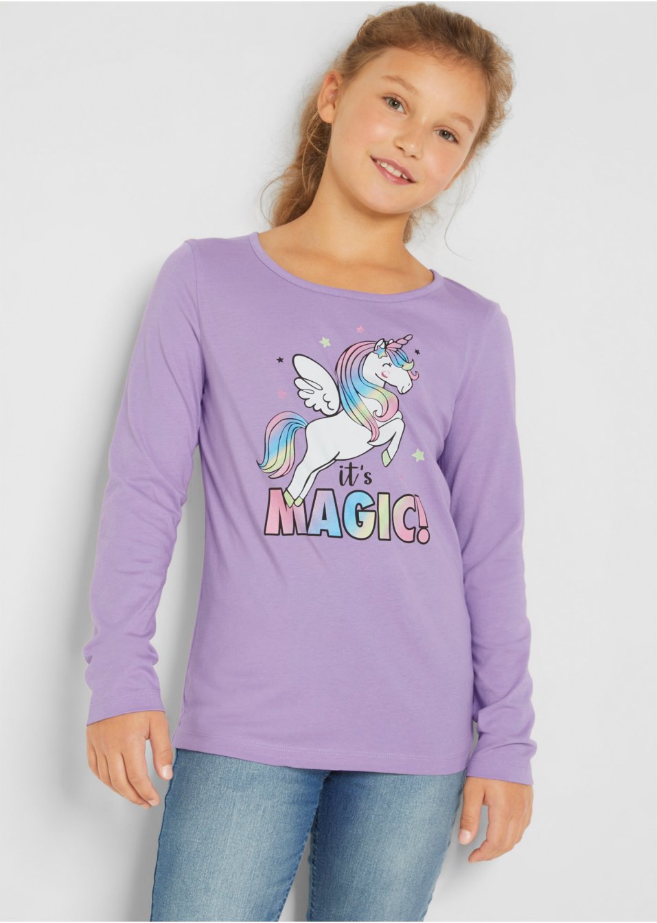 Lot de 2 T-shirts manches longues fille coton