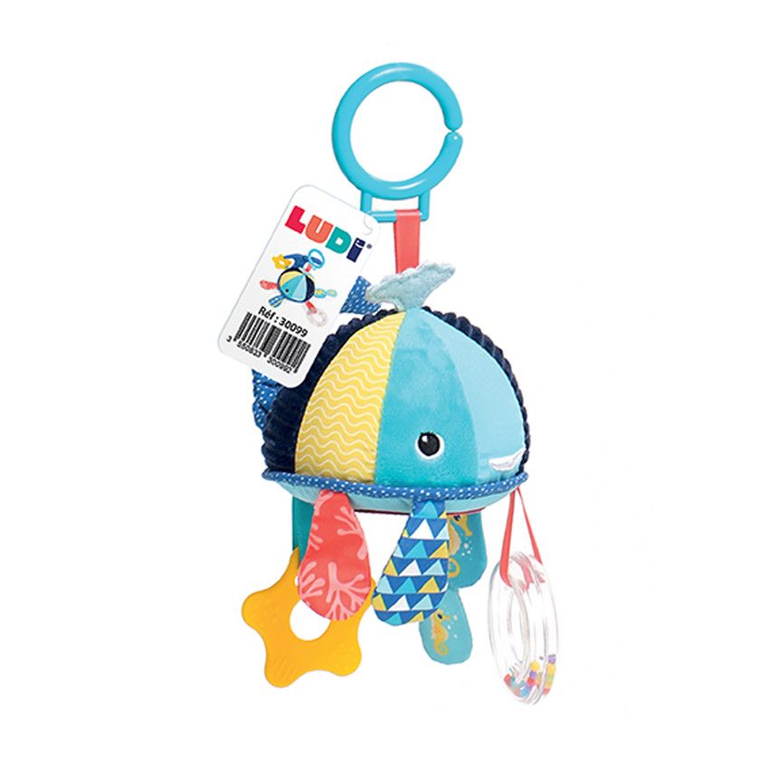 Peluche d'activités baleine à suspendre - Ecru