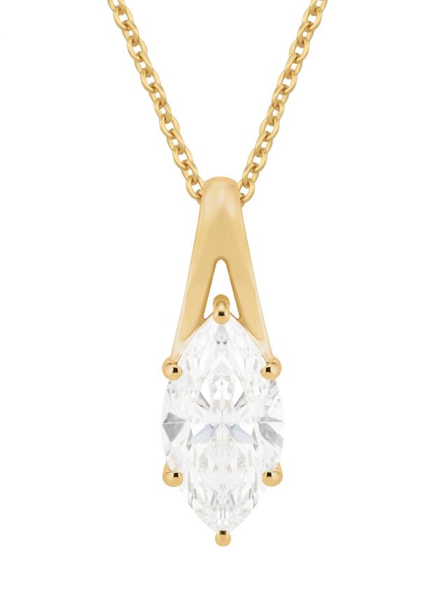 Brillant-Anhänger & Kette, 3.0 ct., Marquise-Cut, LG, Gold 585