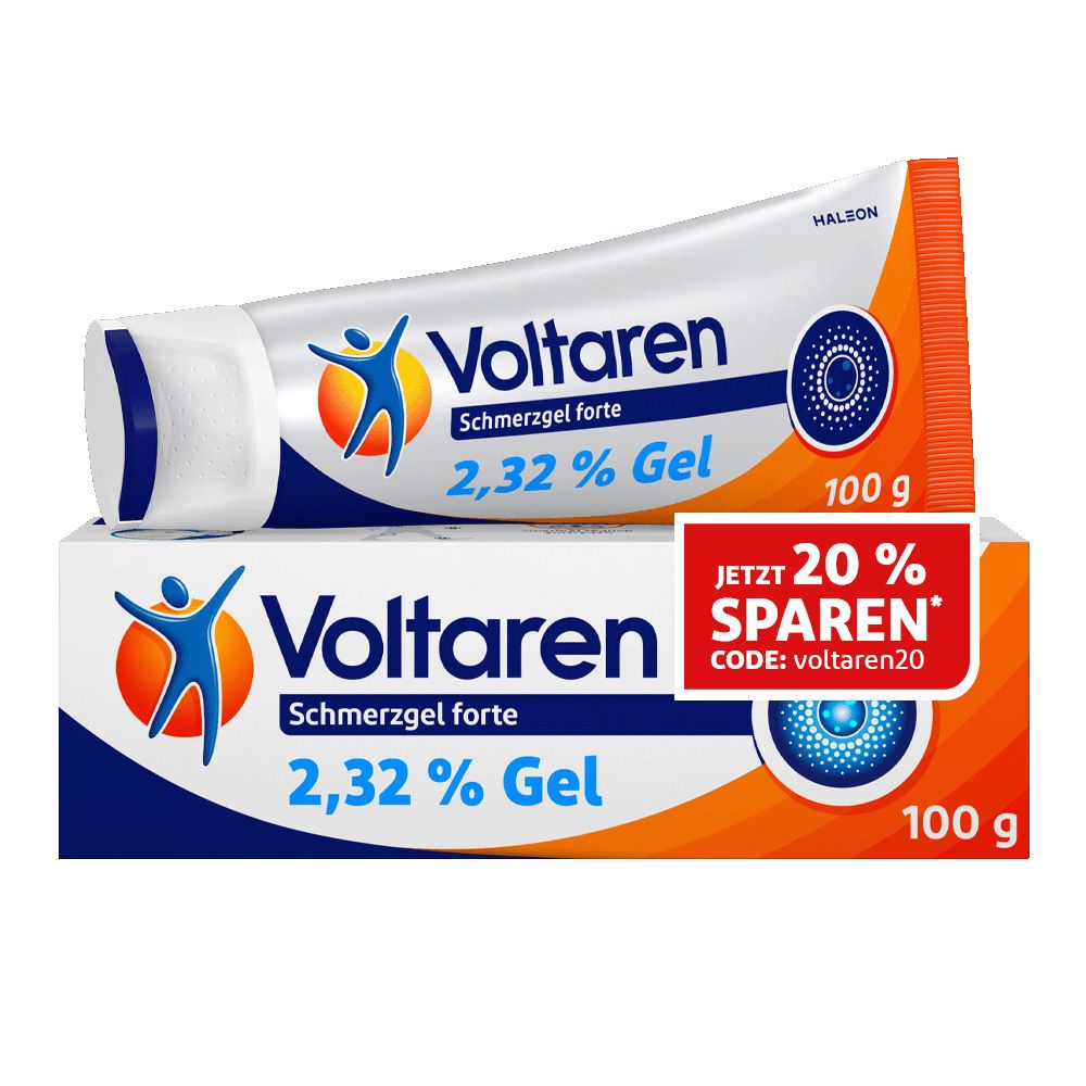 Voltaren Schmerzgel forte 23,2 mg/g Gel mit Diclofenac - Jetzt 20% Rabatt mit dem Code voltaren20 sparen