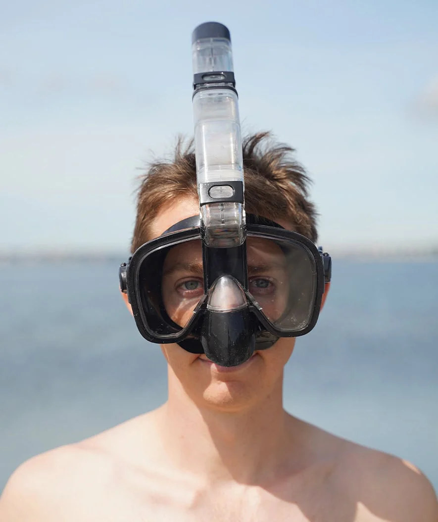 Watery fullface dykkermaske til voksne - Pearl - Sort