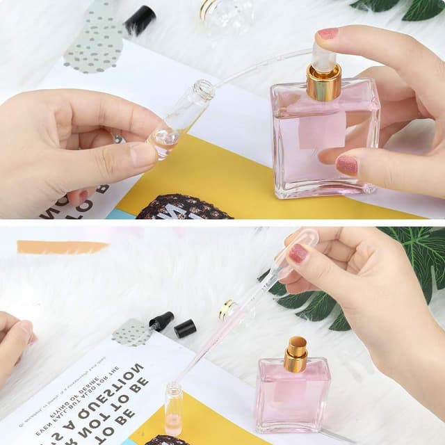 Mini refill parfumeflaske sprayflaske 5 ml 5-pak Sort