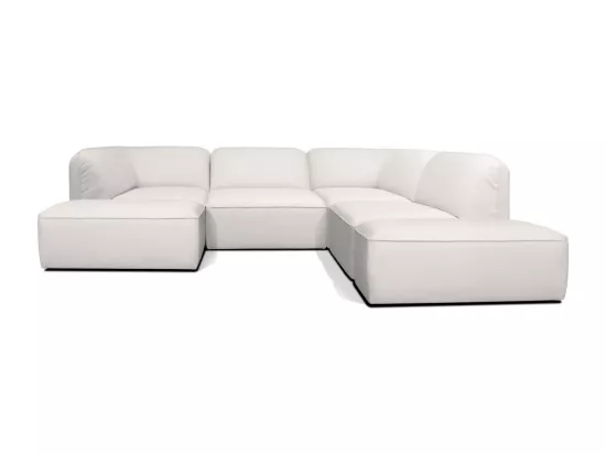 Noor - Chauffeuse pour canapé modulable en tissu bouclette - Écru