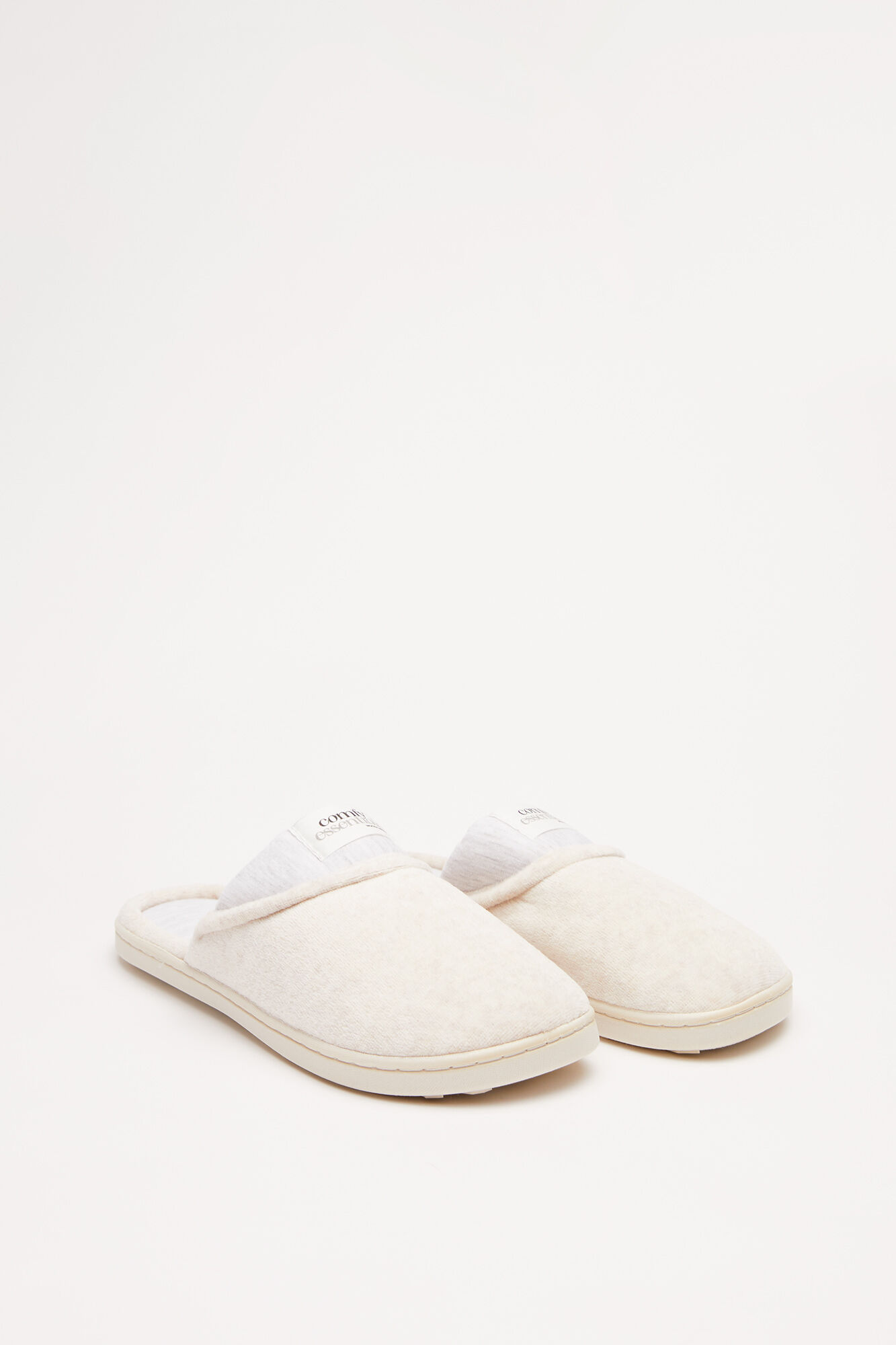 Zapatillas casa dupla vuelta bege - gris