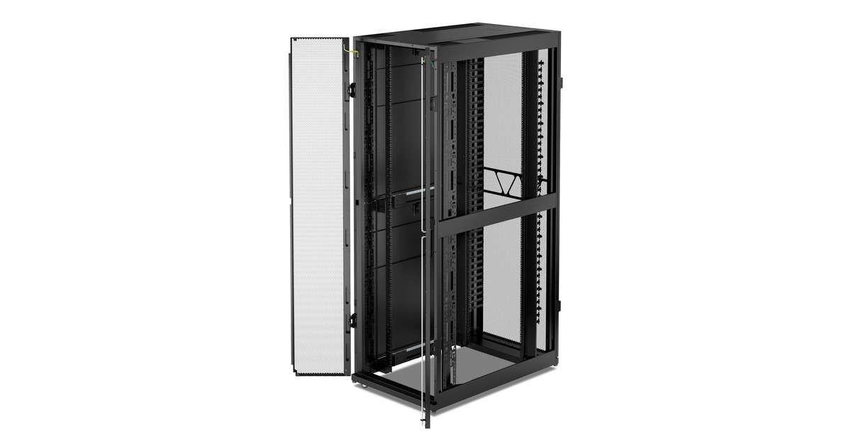 APCNetShelter SX AR3347B2, 48U server rack  (Zwart/groen, 2258H x 750B x 1200D mm, met zijpanelen)