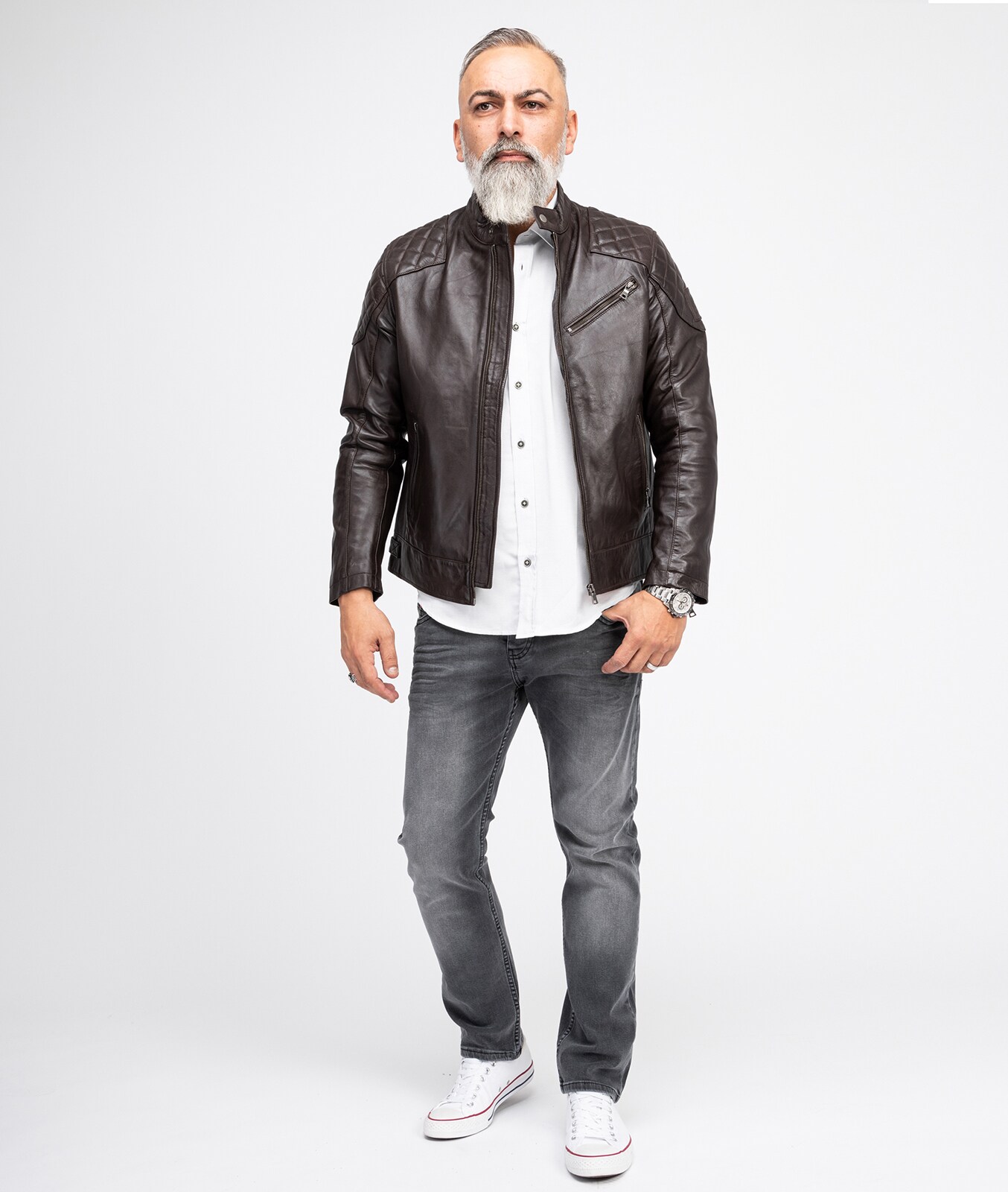 Rock Creek Lederjacke Regular Fit