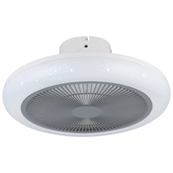 EGLO plafondlamp Kostrena met ventilator Ø45.5cm, wit/ grijs