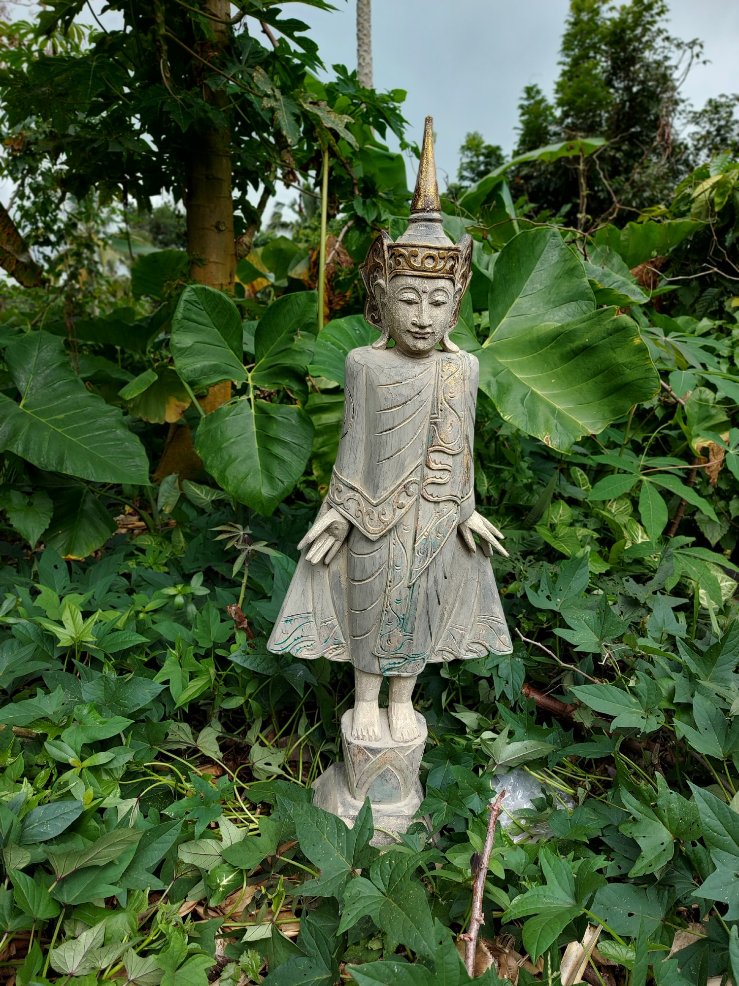 Buddha stehend 'Thai Style', multicolor, H 100 cm, B 42 cm, T 18 cm von fischer's lagerhaus
