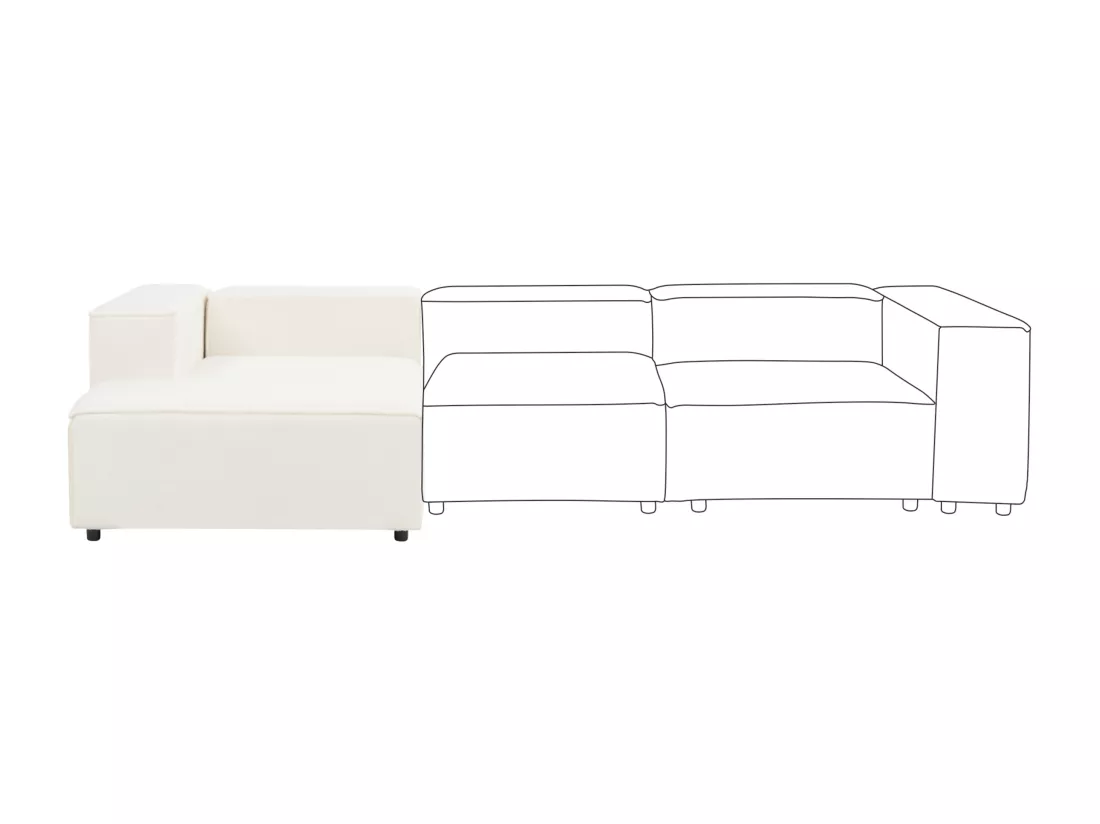 Divan côté droit pour canapé bouclé blanc APRICA