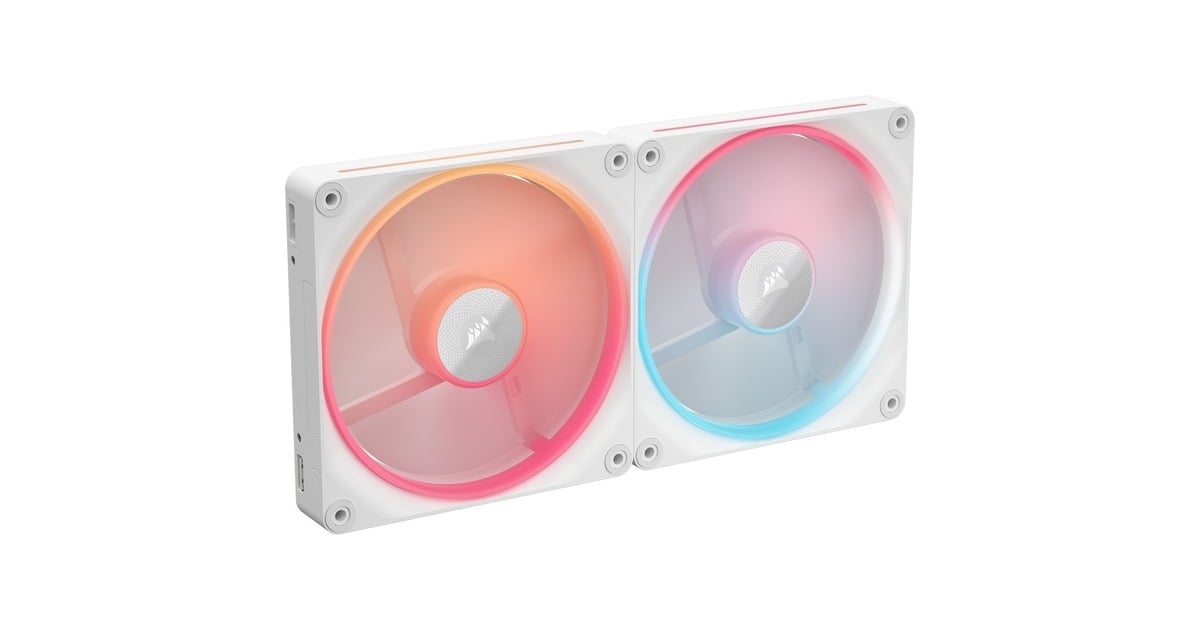 CorsairiCUE LINK LX140-R RGB Reverse Starterskit case fans  (Wit, 2 stuks, 140 x 140 x 25 mm, PWM)