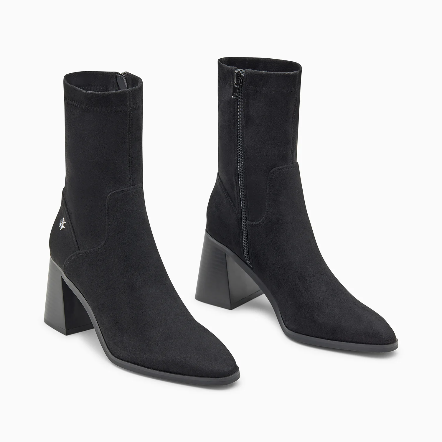 Bottines-Bottines chaussettes Alizée noires à talon trapèze