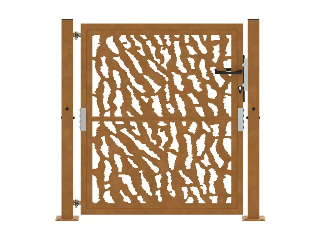 Porte jardin acier résistant aux intempéries conception tracés