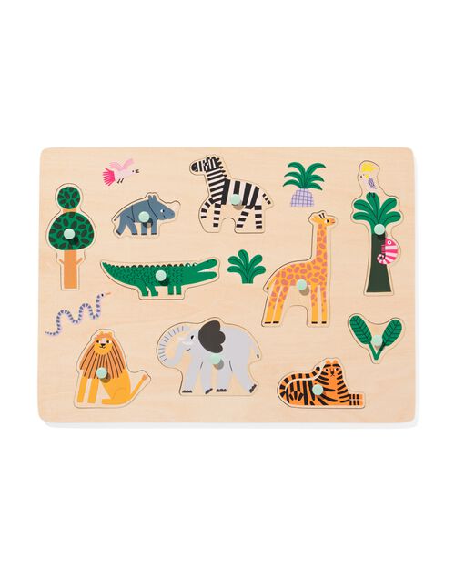 puzzle à encastrement en bois safari