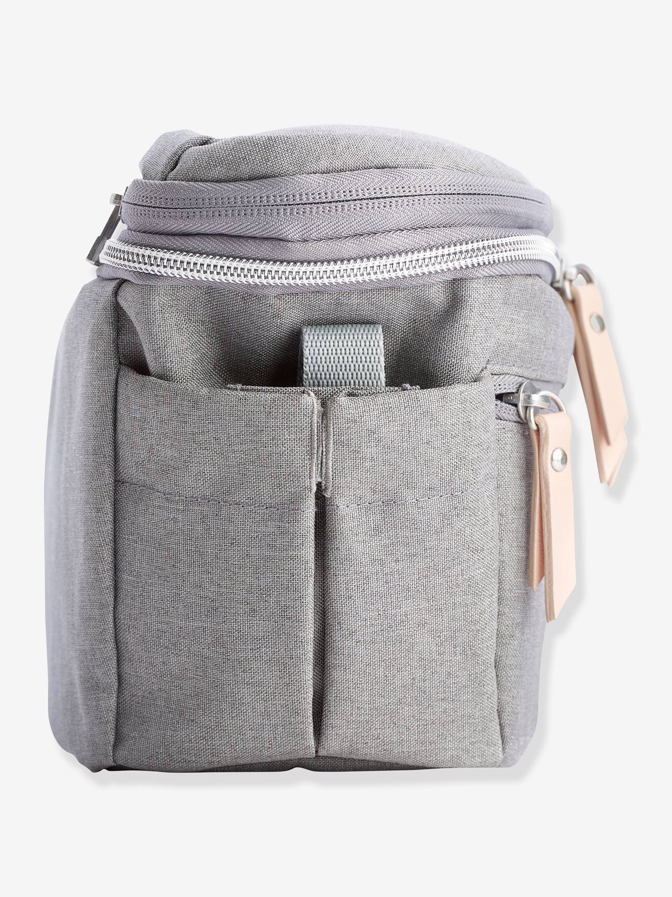 Bolsa para carrinho de bebê BEABA Biarritz, conversível em bolsa de mão, cinza médio liso
