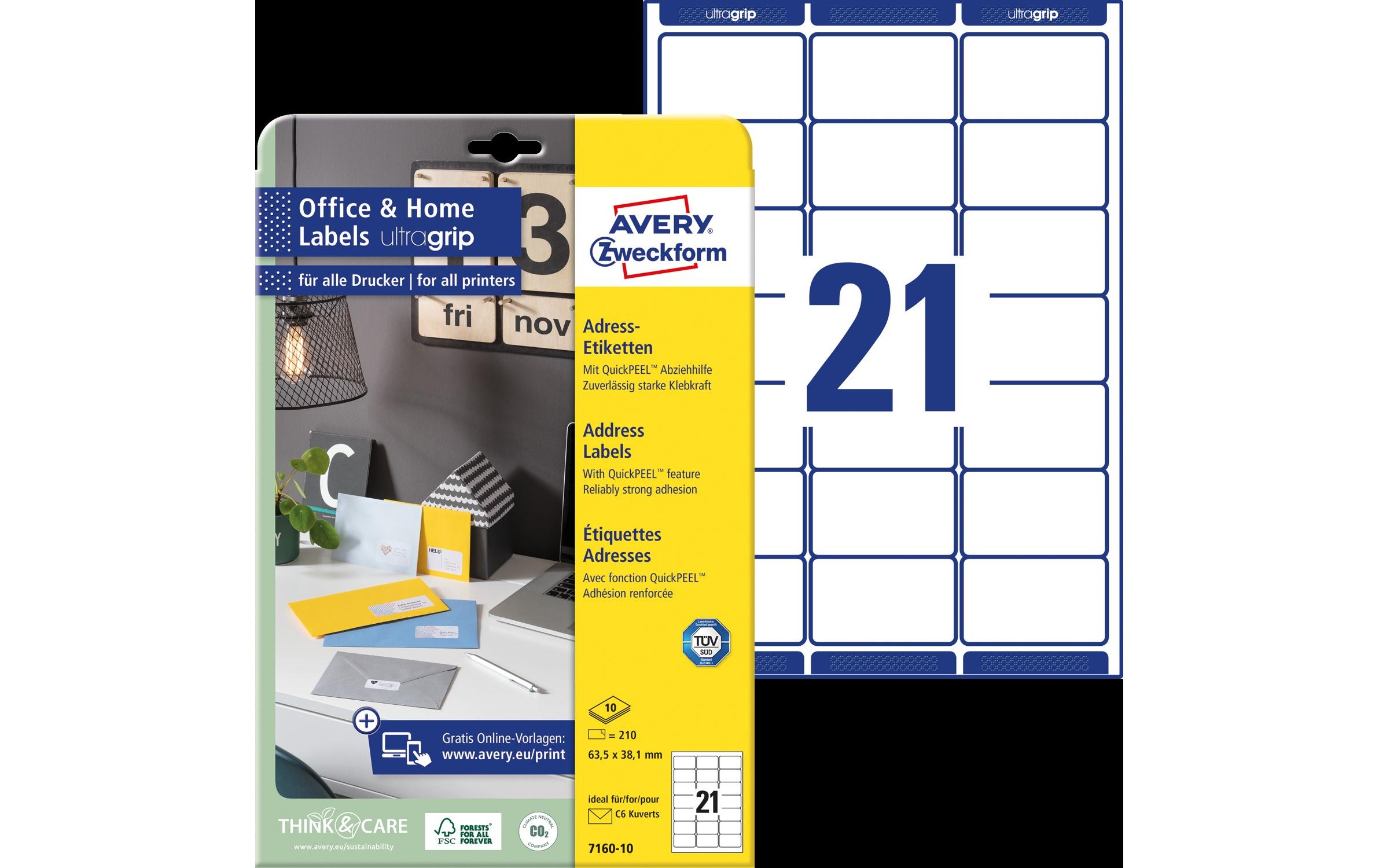 Hinweis-Etiketten Set Ø 63.5 x 38.1 mm, 10 BlattUniverselle Etiketten