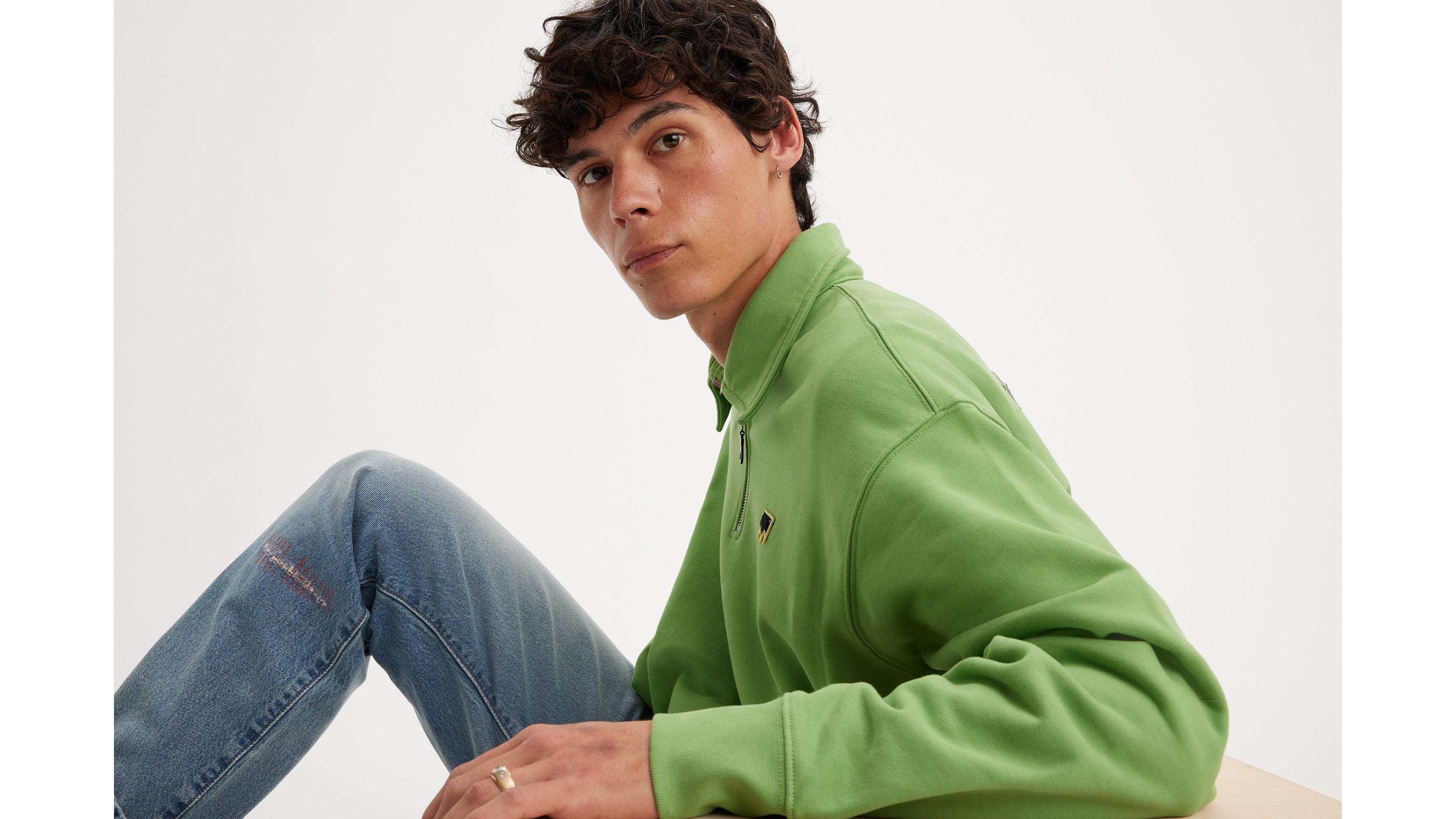 Levi's® Skateboarding sweat-shirt 1/4 zip - Jade Green - Vert