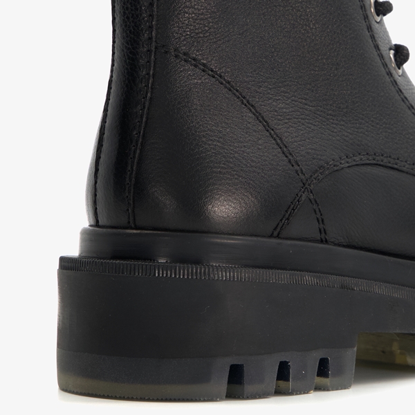 Harper leren dames veterboots met chunky zolen