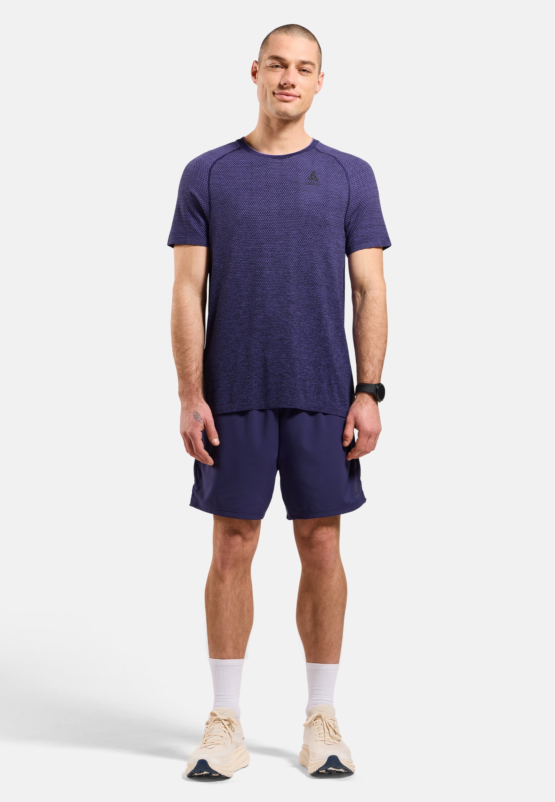 Essentials Seamless Laufshirt in eclipse melange