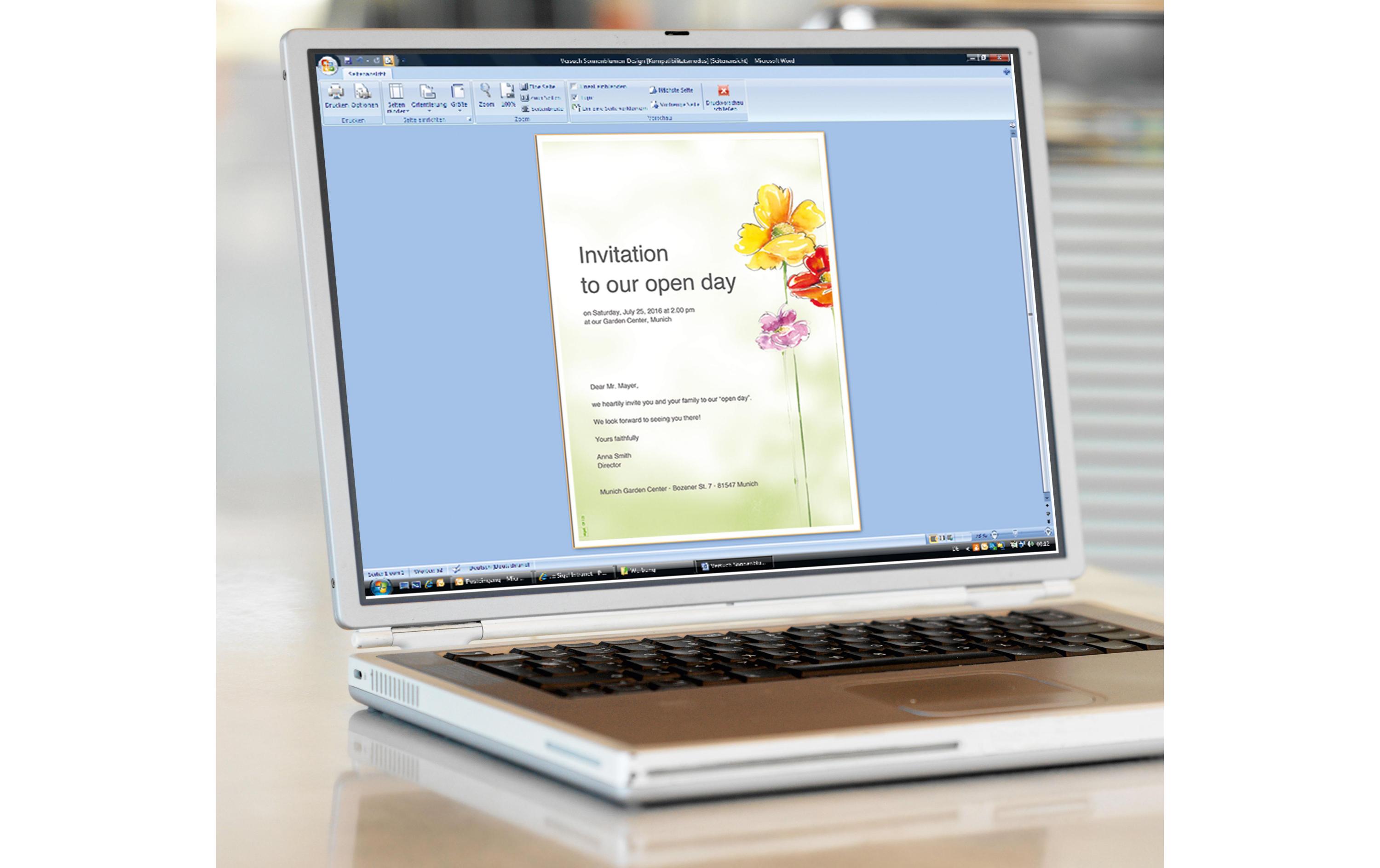 Motivpapier Spring Flowers A4, 50 BlattHochwertiges Briefpapier
