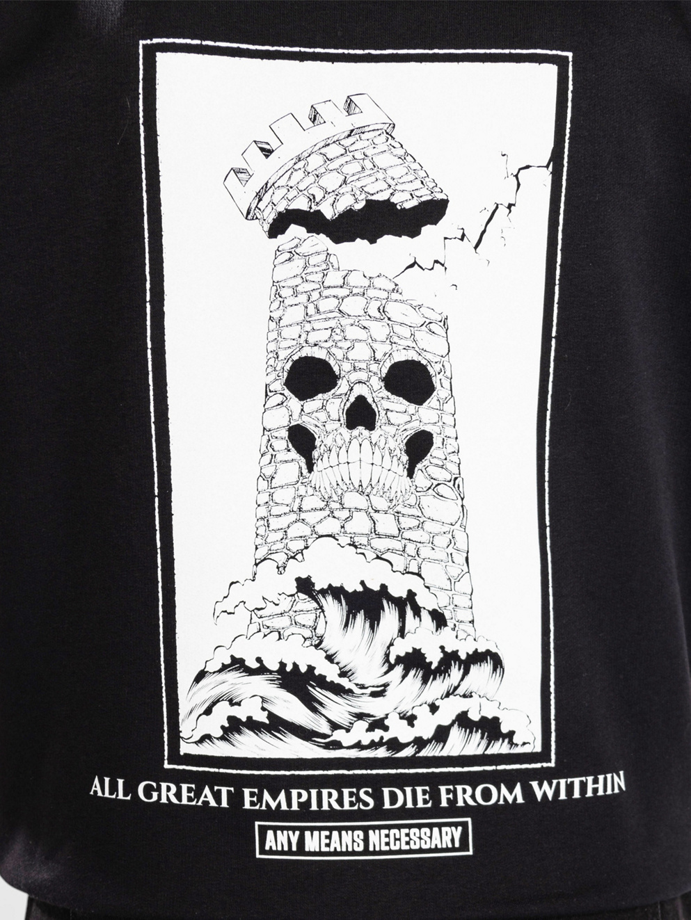 Any Means Necessary Tower Hoodie black