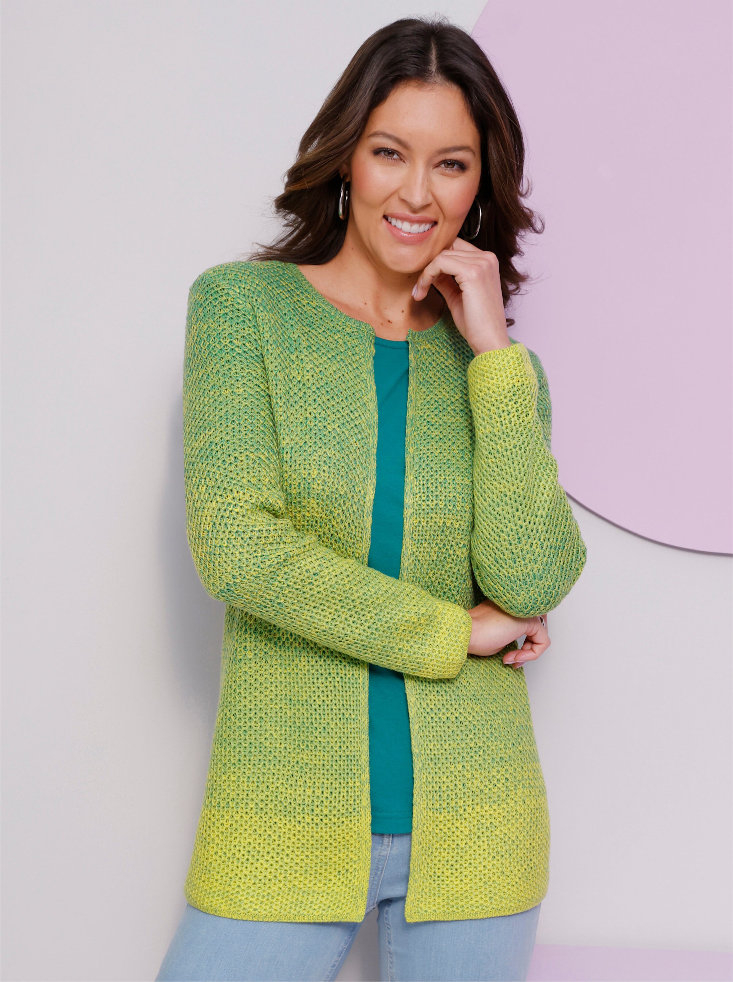 Long-Strickjacke
