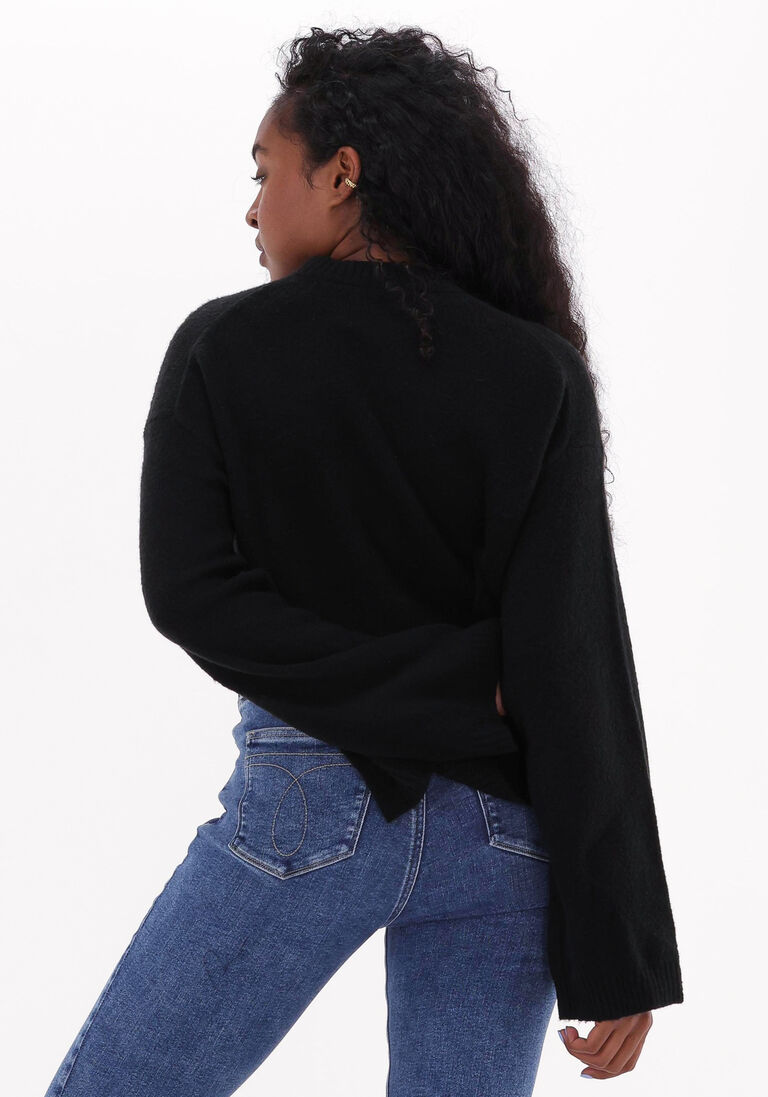 CALVIN KLEIN zwarte calvin klein trui fluffy wide open sleeves sweater