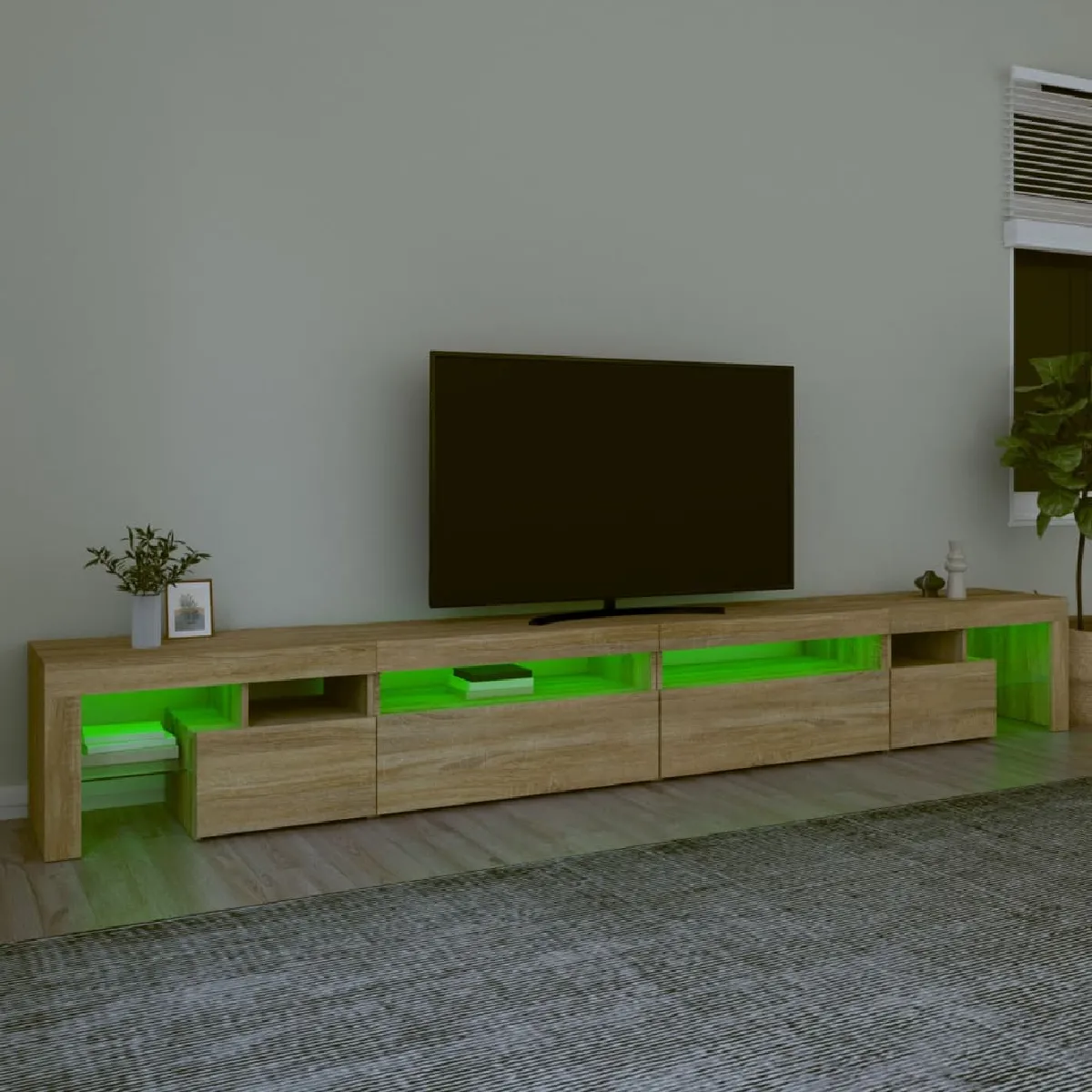 vidaXL - Meuble TV LED Chêne sonoma