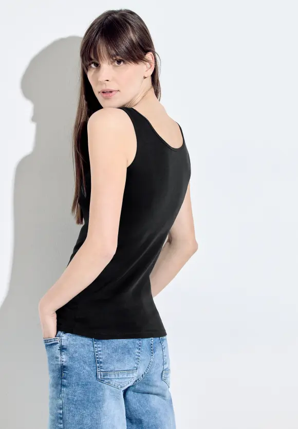 Basic Top in Unifarbe - Black