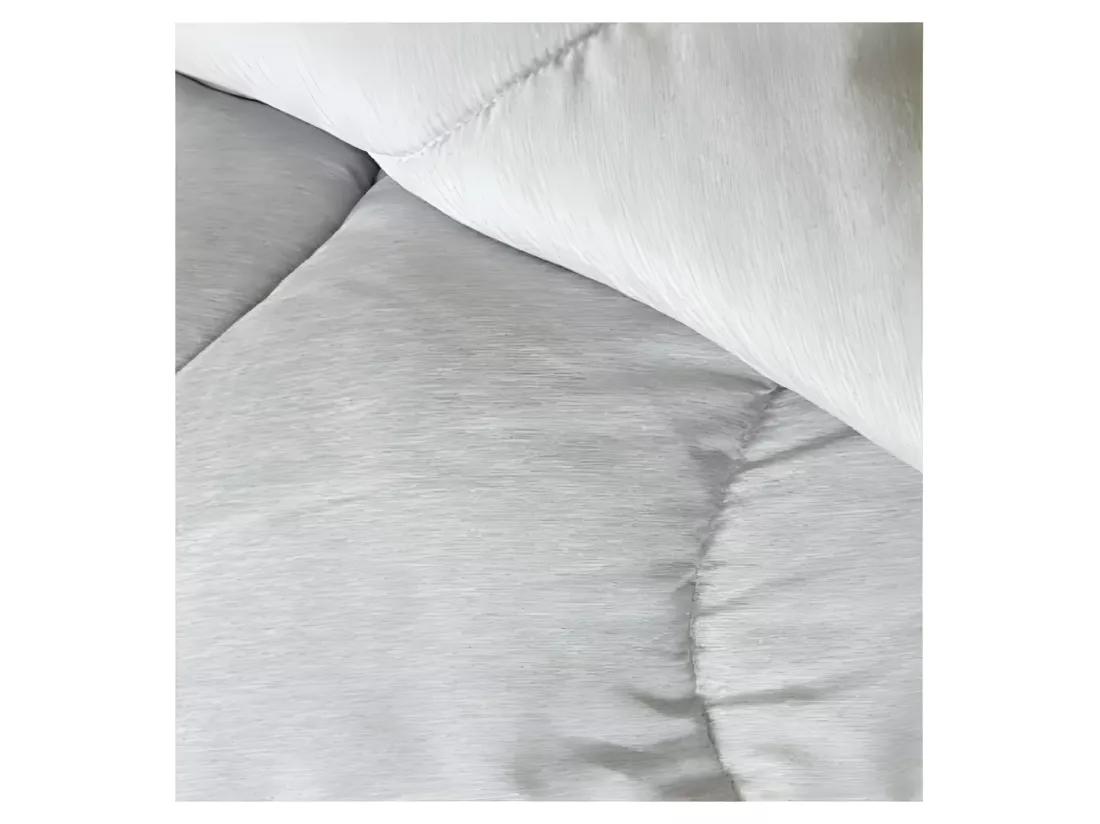 ABEIL Couette temperee BICOLORE 140x200cm - Blanc + Gris chine